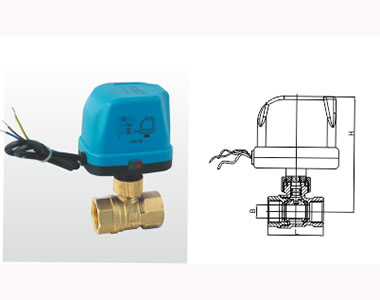 埃美柯黃銅電動球閥結構圖